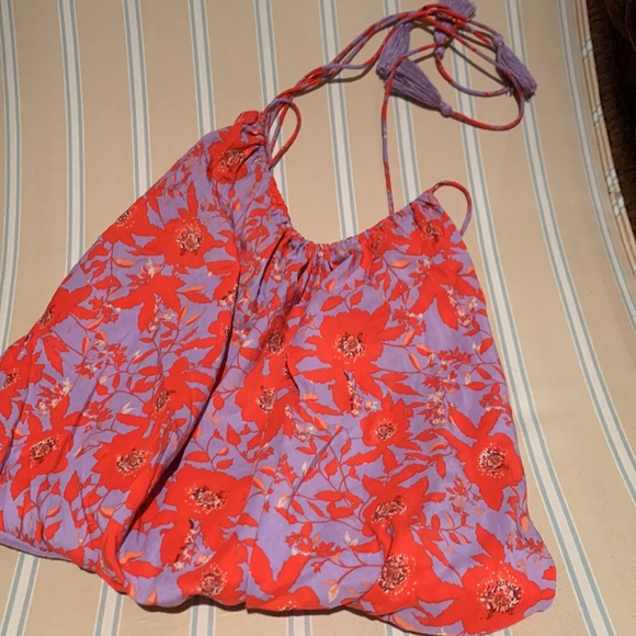 FREE PEOPLE INTIMATELY LIZA BODYSUIT GORGEOUS PRINT PURPLE THONG BOTTOM SIZE S - Picture 5 of 12